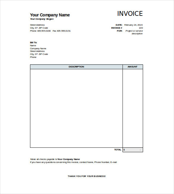 48+ Blank Invoice Templates AI, PSD, Google docs, Apple Pages Free