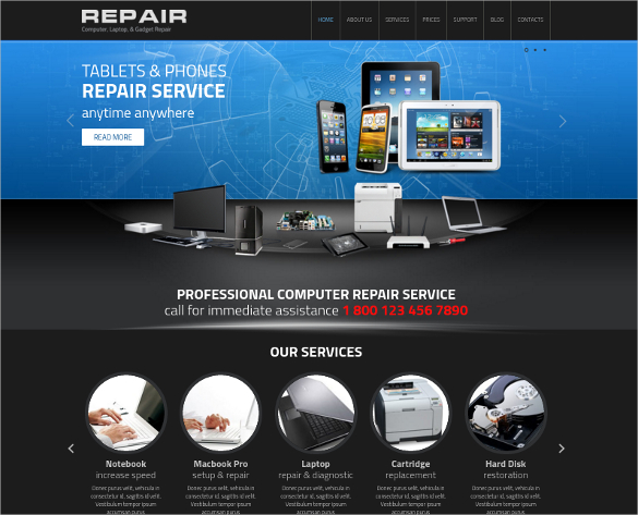 28+ Computer Repair Website Themes & Templates Free