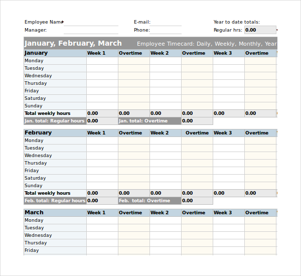 12+ HR Timesheet Templates Free Sample, Example Format Download