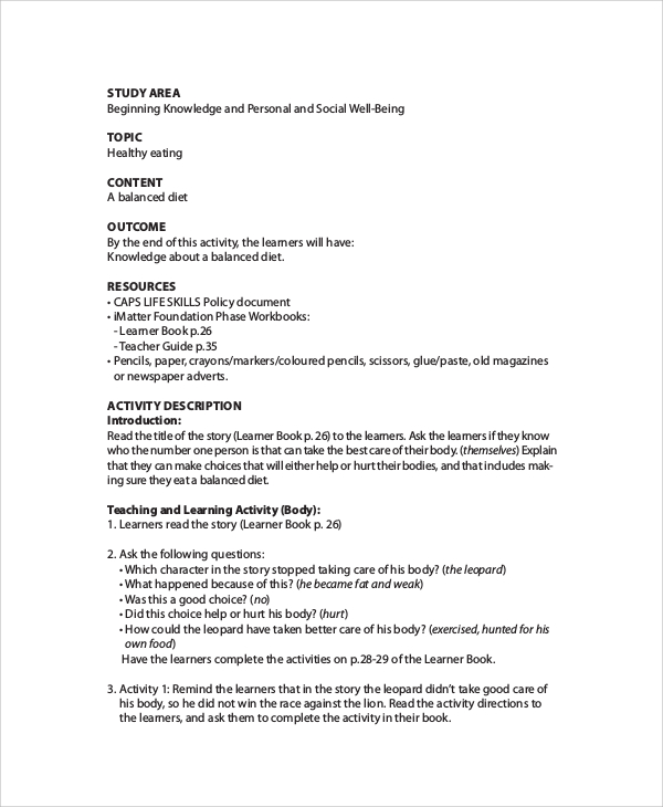 12+ Printable Lesson Plan Templates in MS Word Google Docs Apple Pages