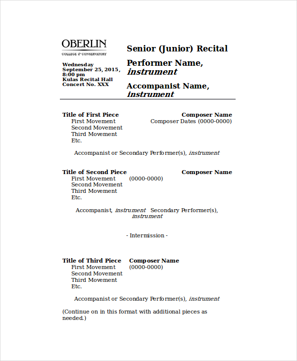 Program Template Word 6+ Free Word Document Downloads Free