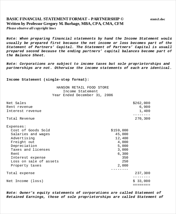 Statement Template 14+ Free Excel, PDF, Word Documents
