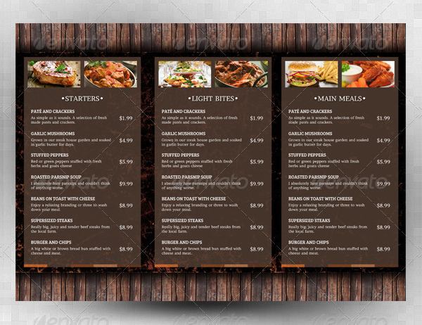 Printable Menu - 21+ Free Templates in PSD, EPS, AI, InDesign, Word