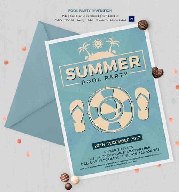 6+ Pool Party Invitation Templates PSD Free & Premium
