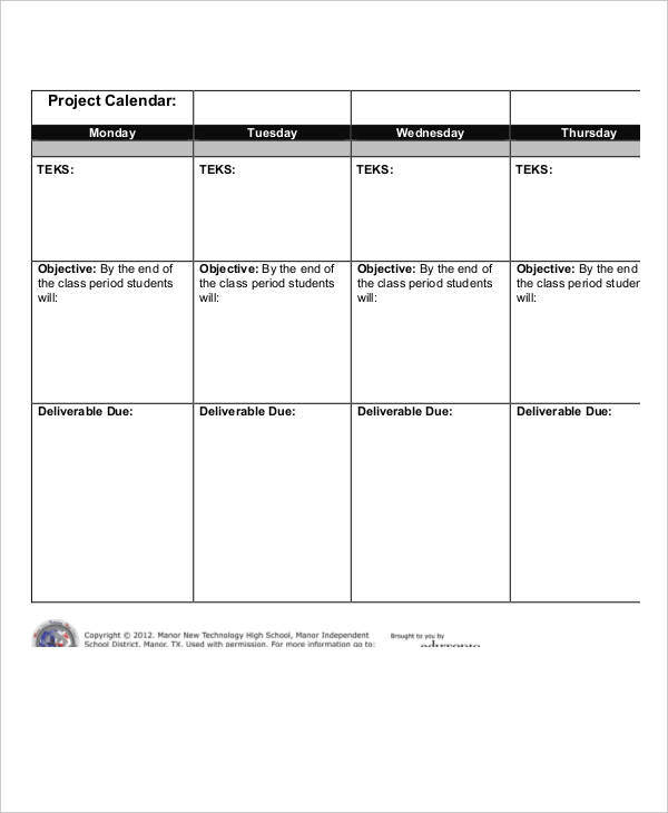Project Calendar Template 20+ Free Word, Excel, PDF Format Download Project Calendar Template 20+ Free Word, Excel, PDF Format Download