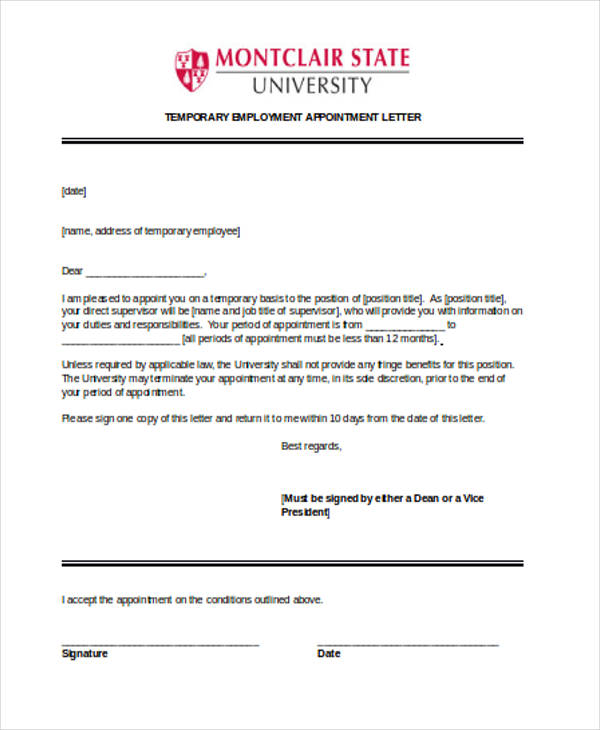Employee Appointment Letter Templates 7+ Free Word, PDF Format