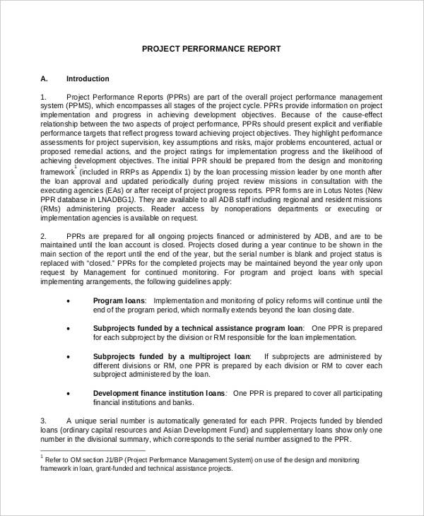 Performance Report Template 17+ Free Sample, Example Format Download