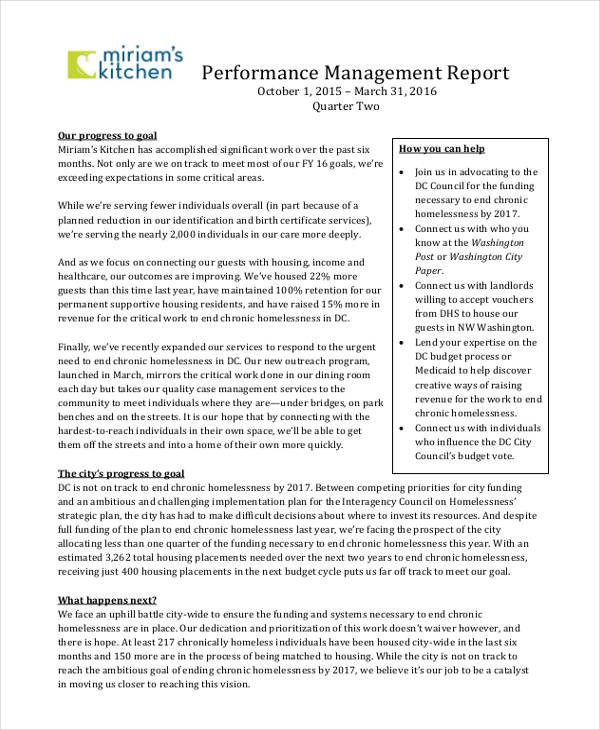 Performance Report Template 21+ Free Word, PDF Format Download