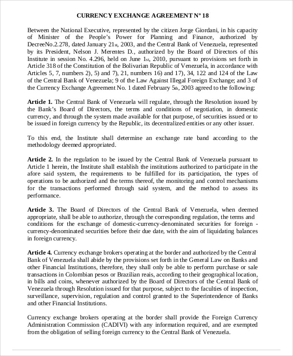 Exchange Agreement Template 11+ Sample, Example, Format Download