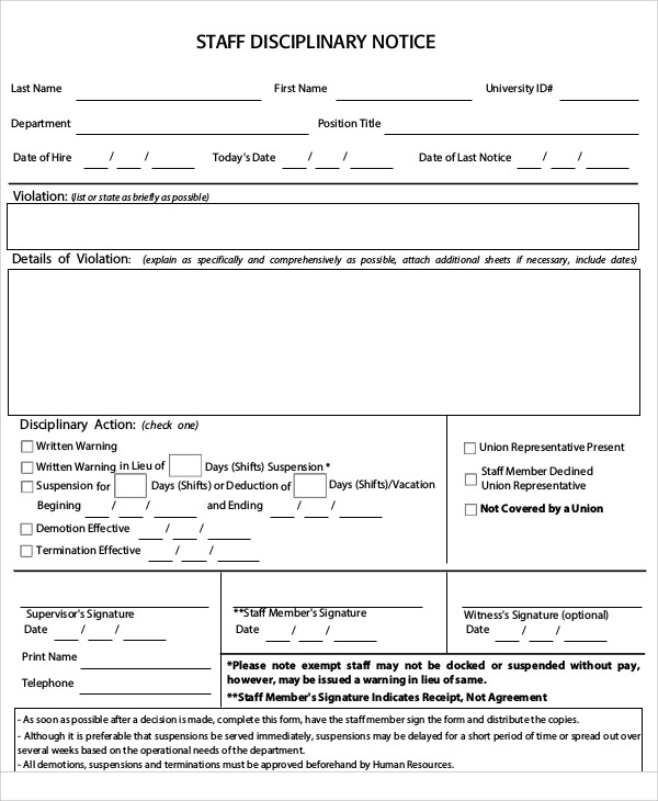 7+ Staff Notice Templates Free Sample, Example Format Download