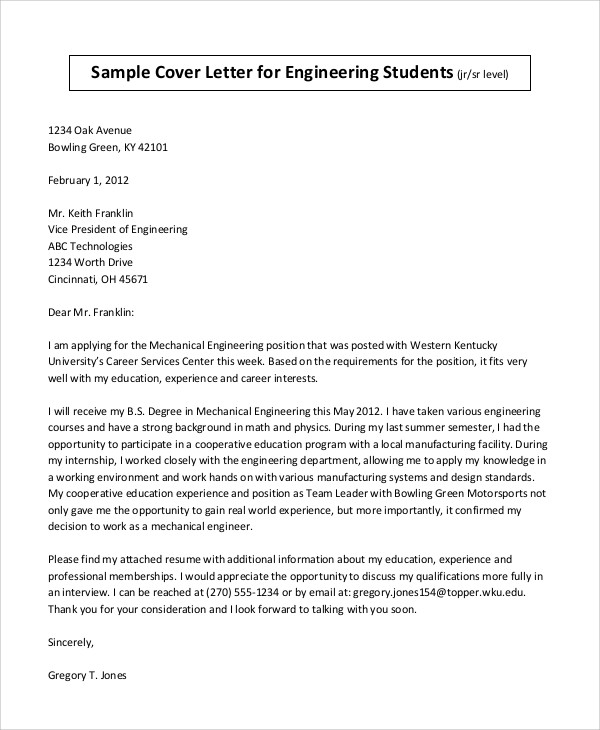 11+ Cover Letter for Student Free Sample, Example Format Download