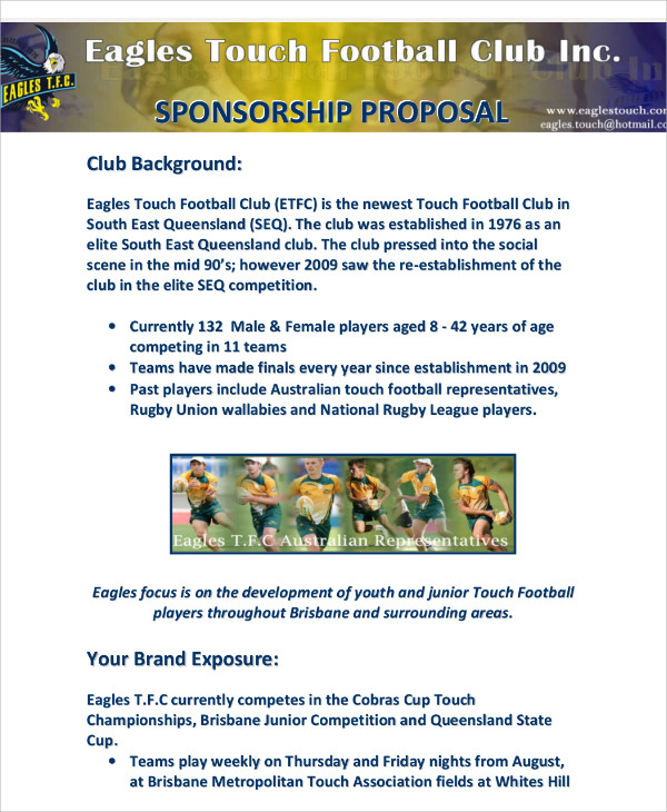 9+ Team Sponsorship Proposal Templates Free Word, PDF Format Download