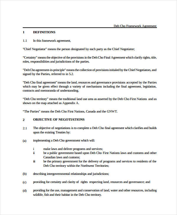 Framework Agreement Template 11+ Free PDF, Word Format Download
