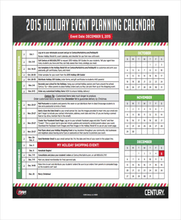 11+ Planning Calendar Templates Free Sample, Example format Download