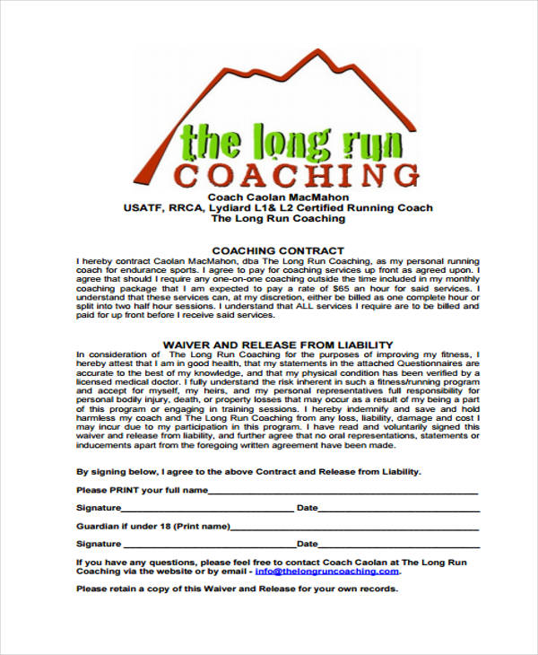 12+ Coaching Contract Templates Word, Docs Free