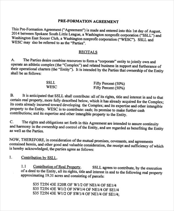 Formation Agreement Templates 3+ Free Samples, Examples Format