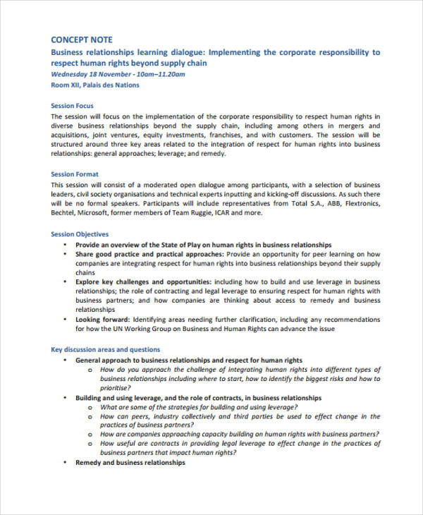 16+ Concept Note Templates Sample, Example Format Download