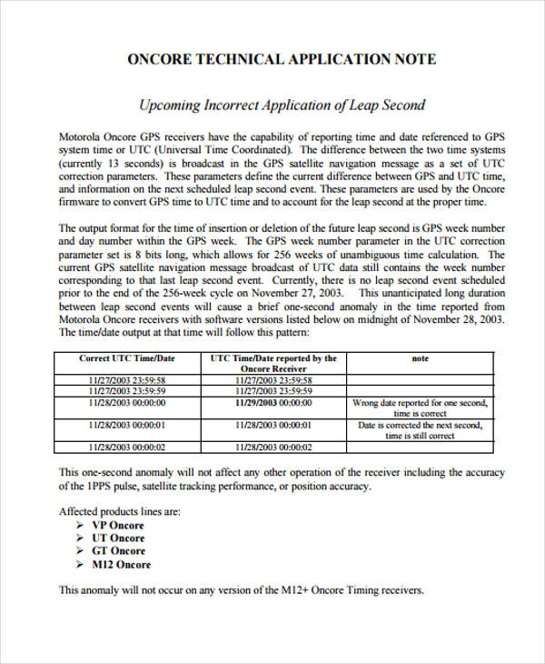 9 Application Note Templates Free Sample, Example Format