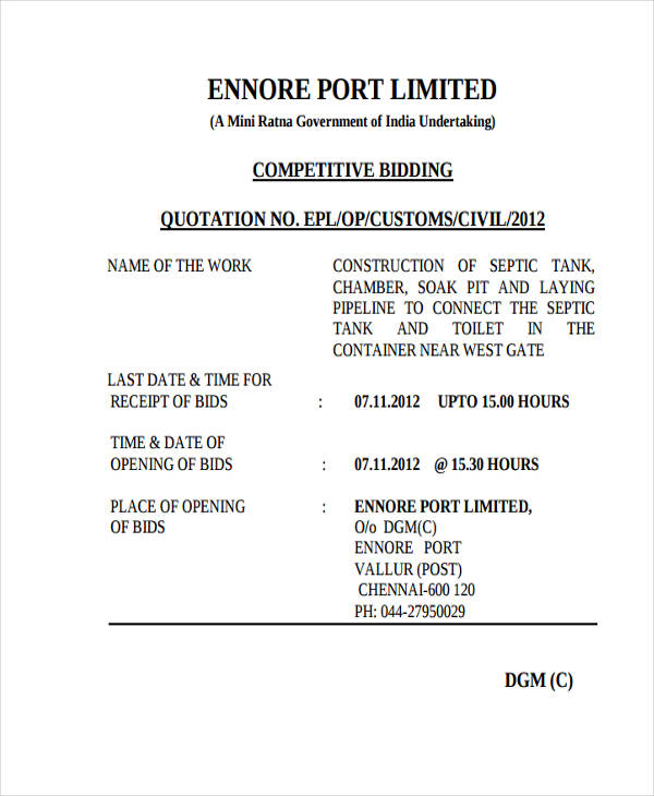 33+ FREE Construction Quotation Templates AI, PSD, Google docs