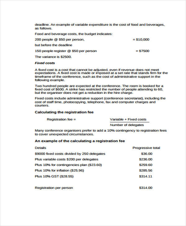 Conference Budget Template 10+ Free Word, PDF Format Download Free