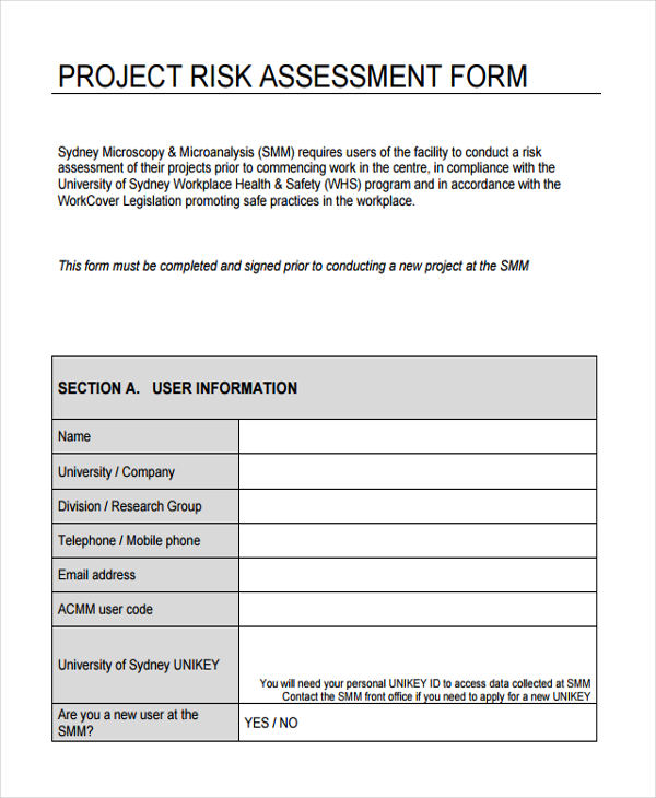 Laboratory Risk Assessment Template EC7