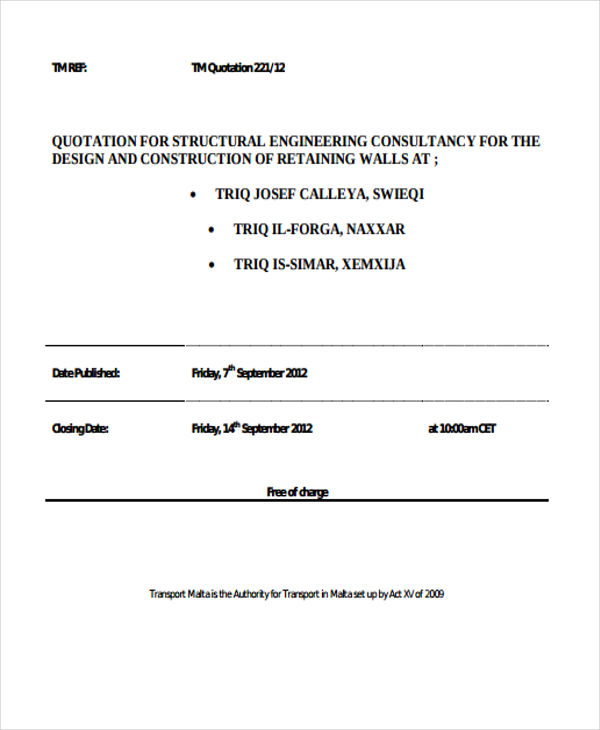 9+ Engineering Quotation Templates AI, PSD, Google docs, Apple pages