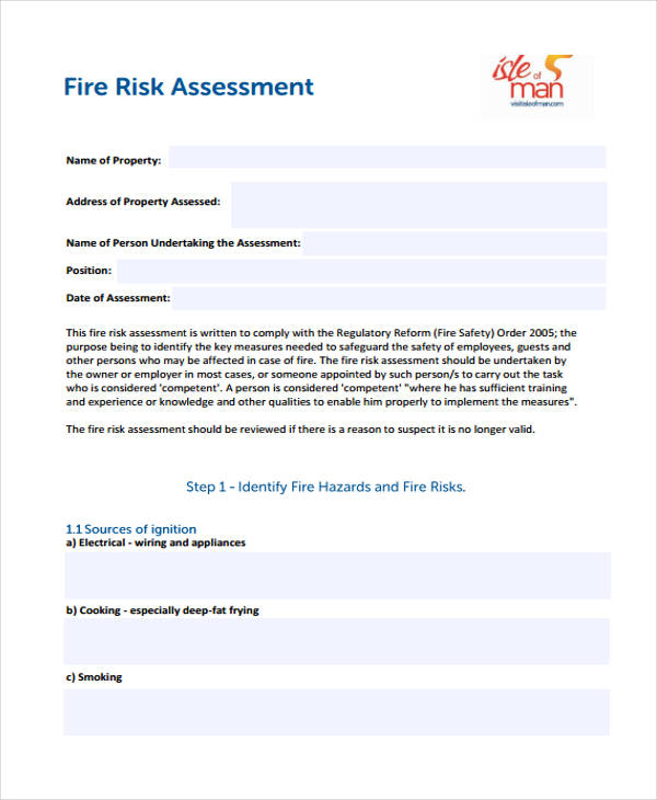 6+ Fire Risk Assessment Templates Free Samples, Examples Format Download