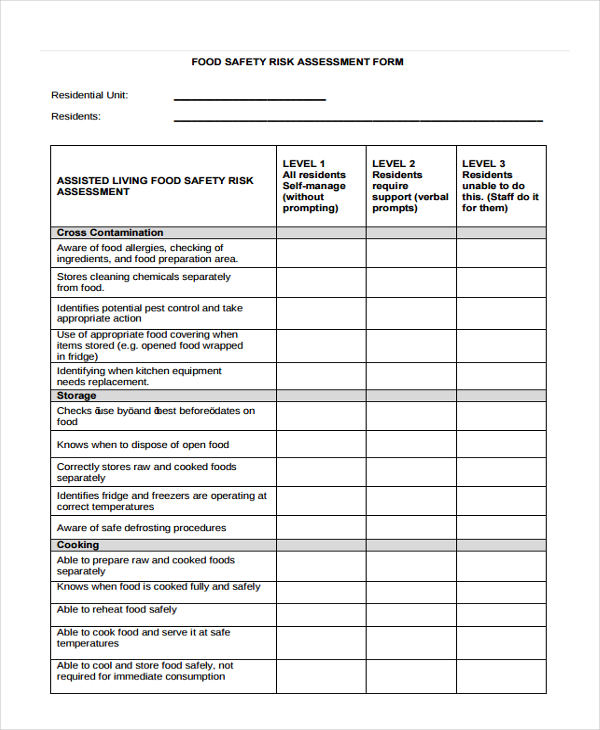 23+ Risk Assessment Form Examples