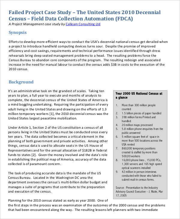 Case Study Sample Project Management Project Management Examples