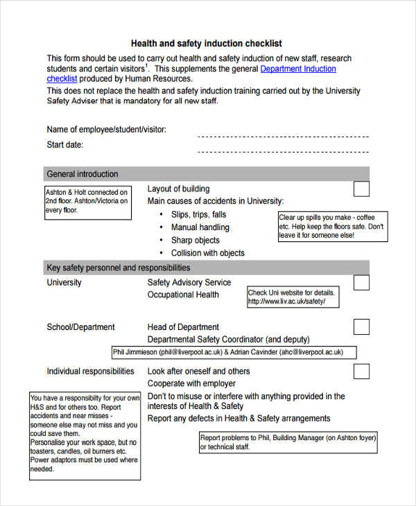 Induction Checklist Template 19+ Free Word, PDF Format Download