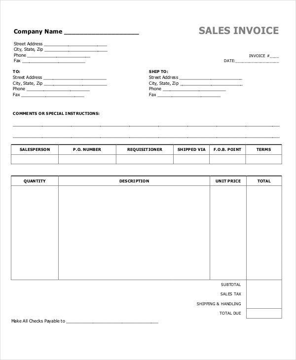 Cash Invoice Template 9+ Free Word, PDF, Excel Format Download Free