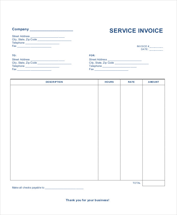 Small Business Invoice Template 8+ Free Word, PDF Format Download