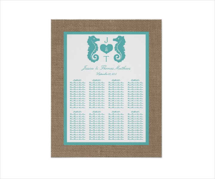 10+ Wedding Seating Chart Templates Editable PSD, AI, PDF Format
