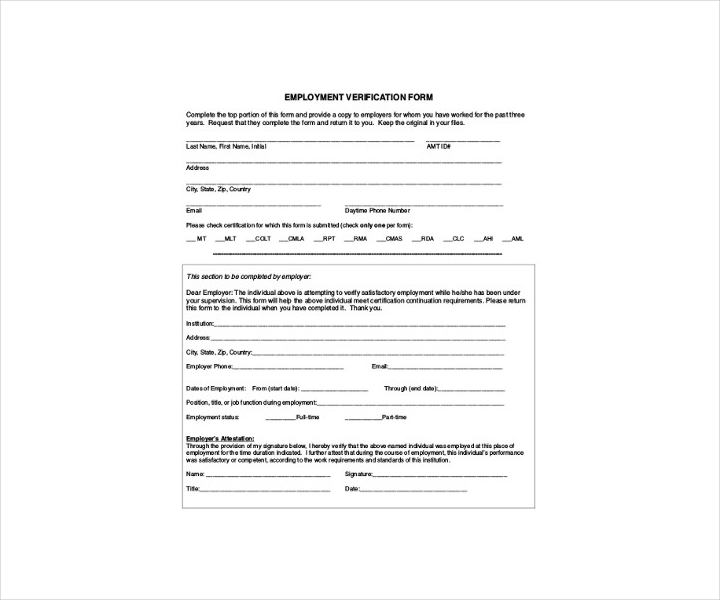 9+ Employment Verification Forms Free PDF, DOC Format Download