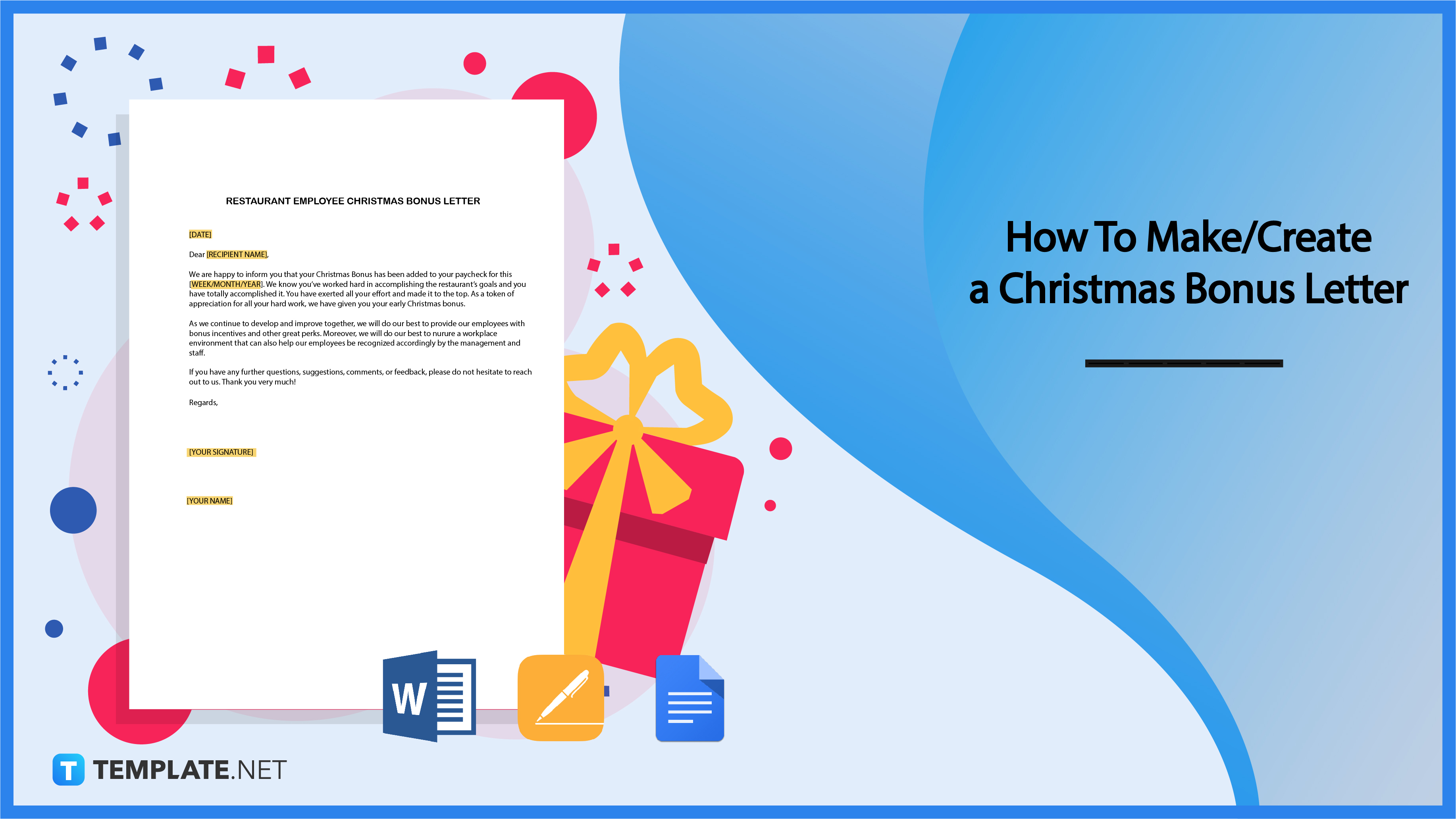 How To Make/Create a Christmas Bonus Letter [Templates + Examples] 20