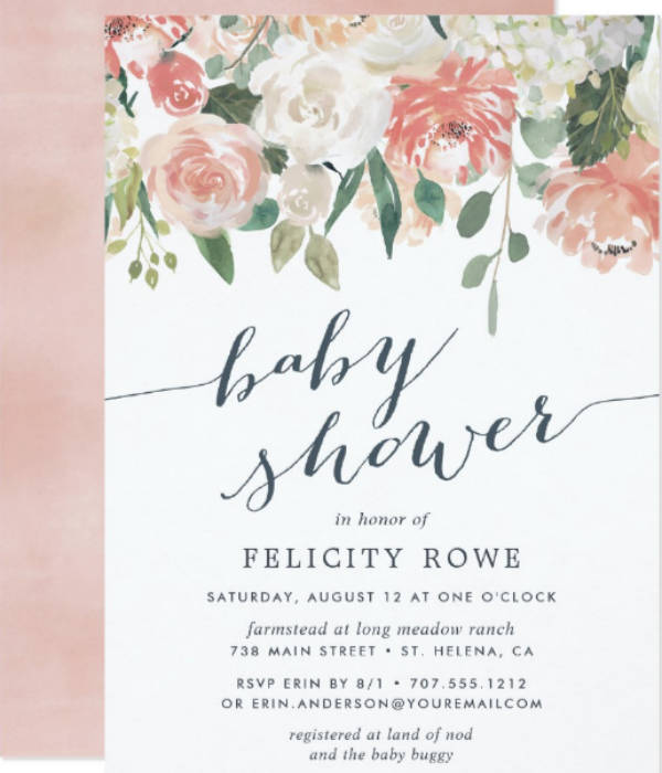 8+ Floral Baby Shower Invitation Designs & Templates PSD, AI