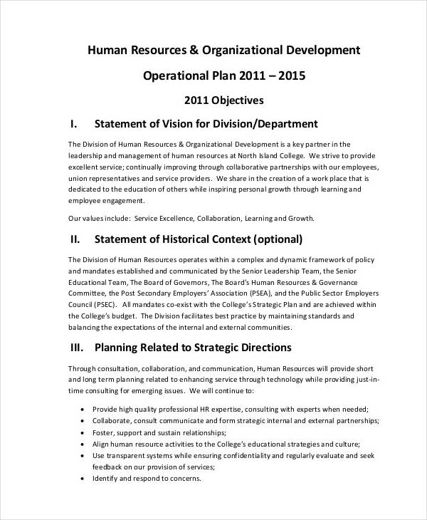 12+ HR Operational Plan Templates PDF, DOC Free & Premium Templates