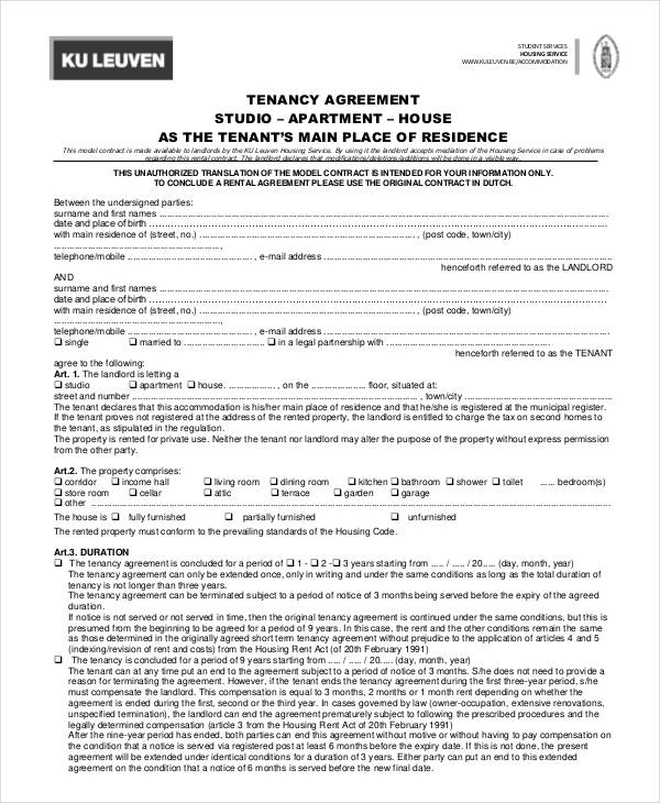13+ Simple Tenancy Agreement Templates PDF, Word, Google Docs, Apple