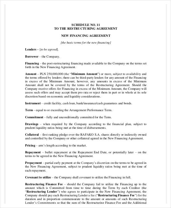 Loan Restructuring Agreement Template PDF Template