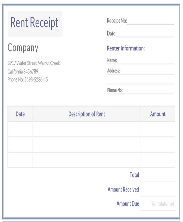 35+ Rental Receipt Templates DOC, PDF, Excel