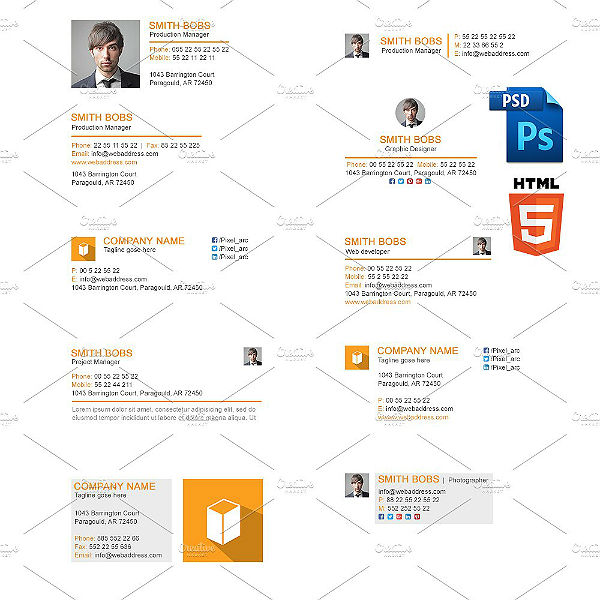 15+ Gmail Email Signature Designs & Templates PSD, HTML Free & Premium Templates