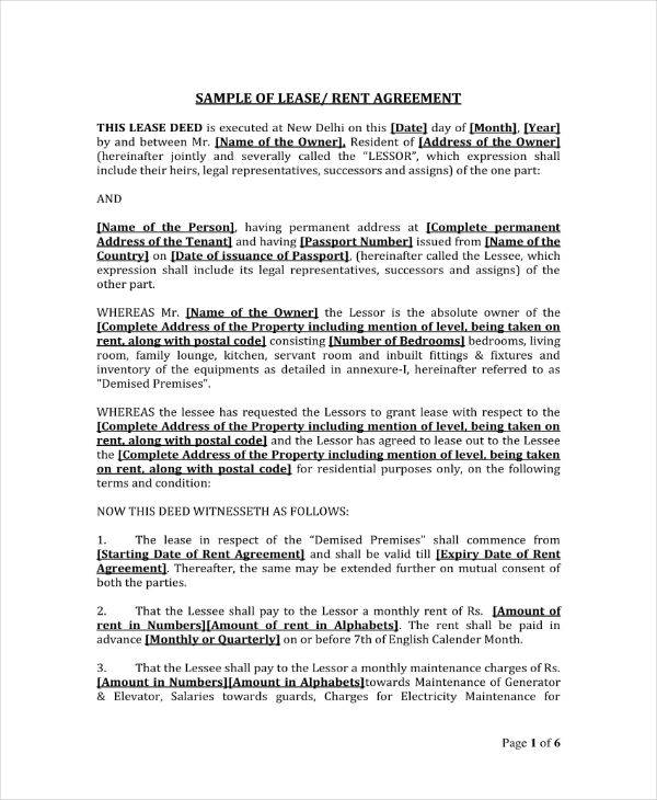 21+ Rental Agreement Formats PDF, Word