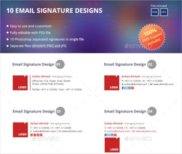 3+ Social Media Email Signature Designs & Templates PSD, HTML