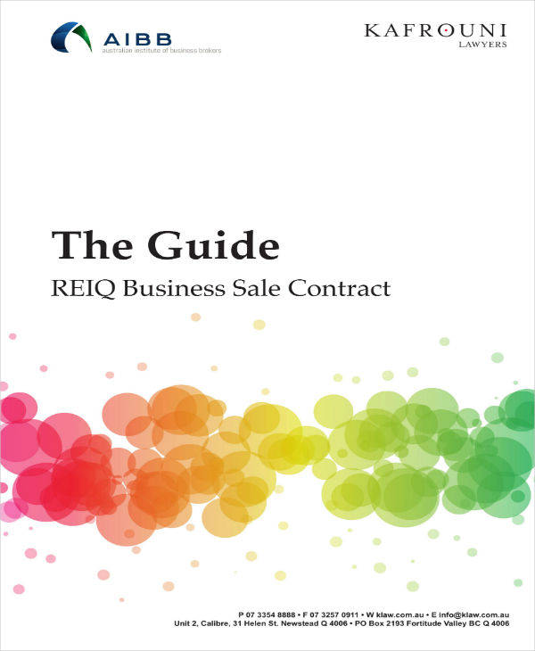 Reiq Business Sale Contract Pdf Leah Beachum's Template