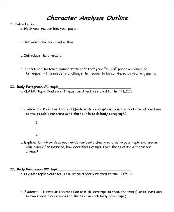 8+ Character Analysis Templates PDF