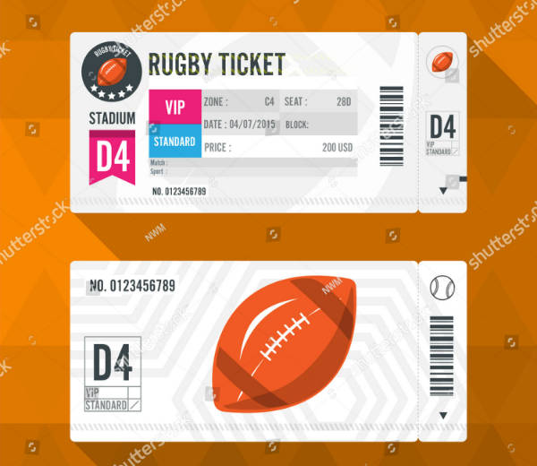 4+ Rugby Game Ticket Designs & Templates PSD, AI, Word, Publisher