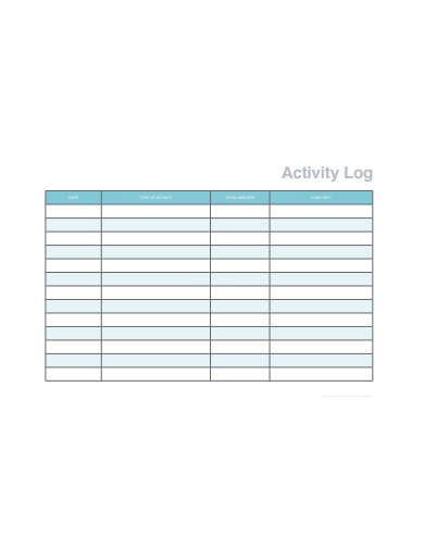 25+ Activity Log Templates in Word | Pages | PDF