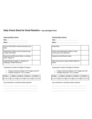 7+ Retail Daily Checklist Templates in PDF | DOC