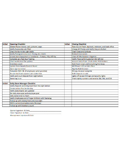 10+ Retail Store Checklist Templates in PDF | Word