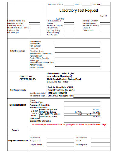 FREE 23+ Laboratory Request Form Templates in MS Word | PDF | Excel